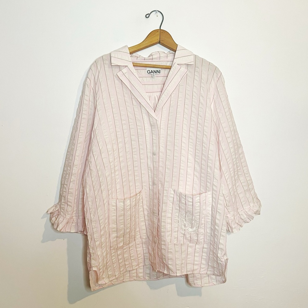 Ganni | Cotton Seersucker Shirt - Picture 5 of 9